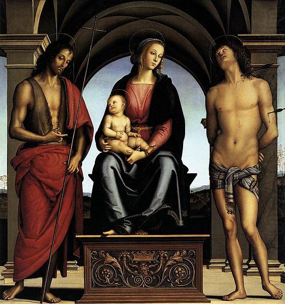 Pietro Perugino The Madonna between St John china oil painting image